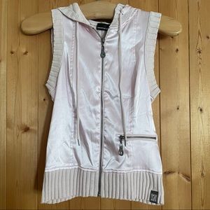 Y2K Pink Satin Knit hooded vest